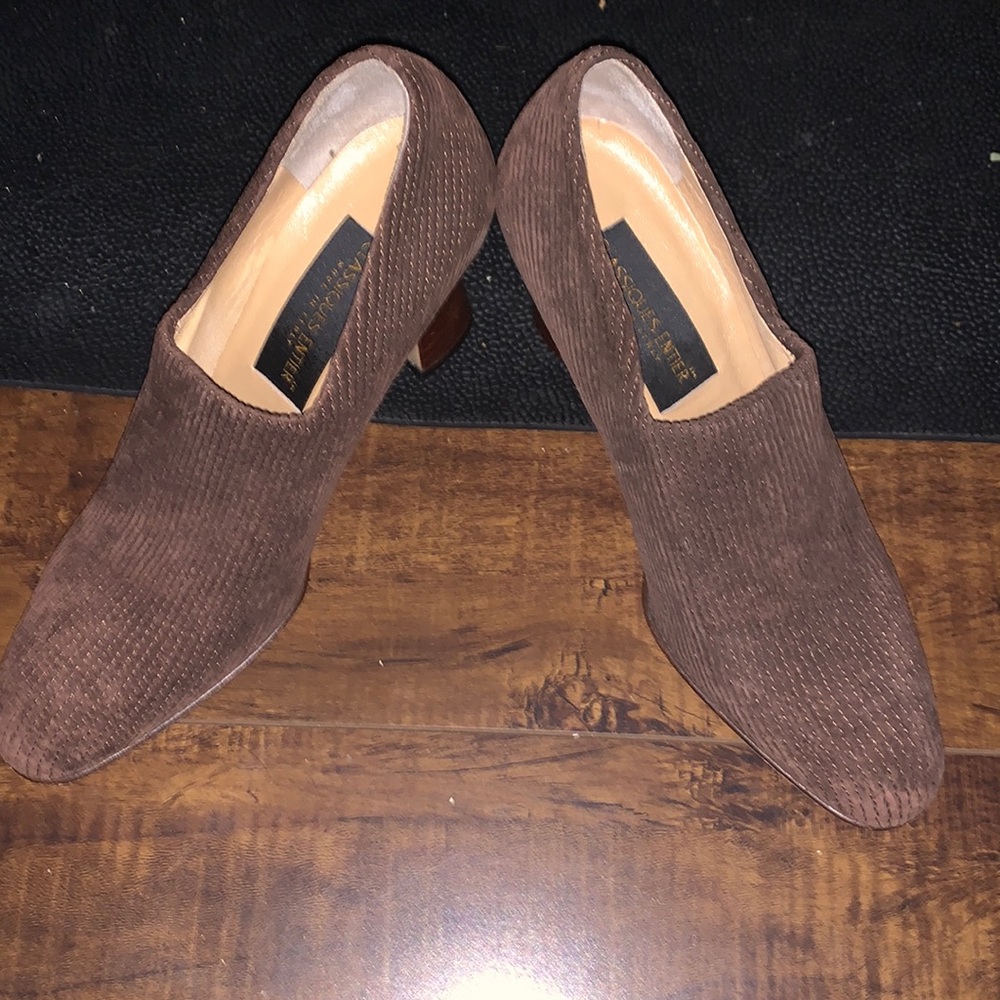 Brown Corduroy classiques entier block loafer heel
